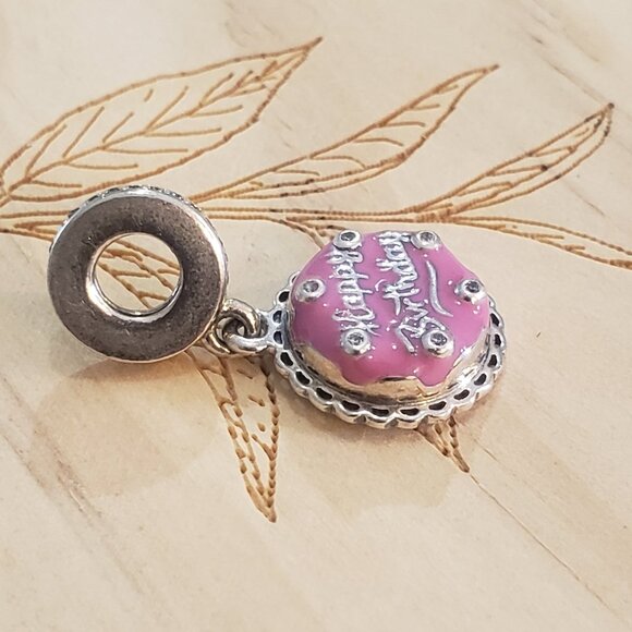 Pandora Pink Birthday Cake Dangle Charm, Authentic - Picture 8 of 13